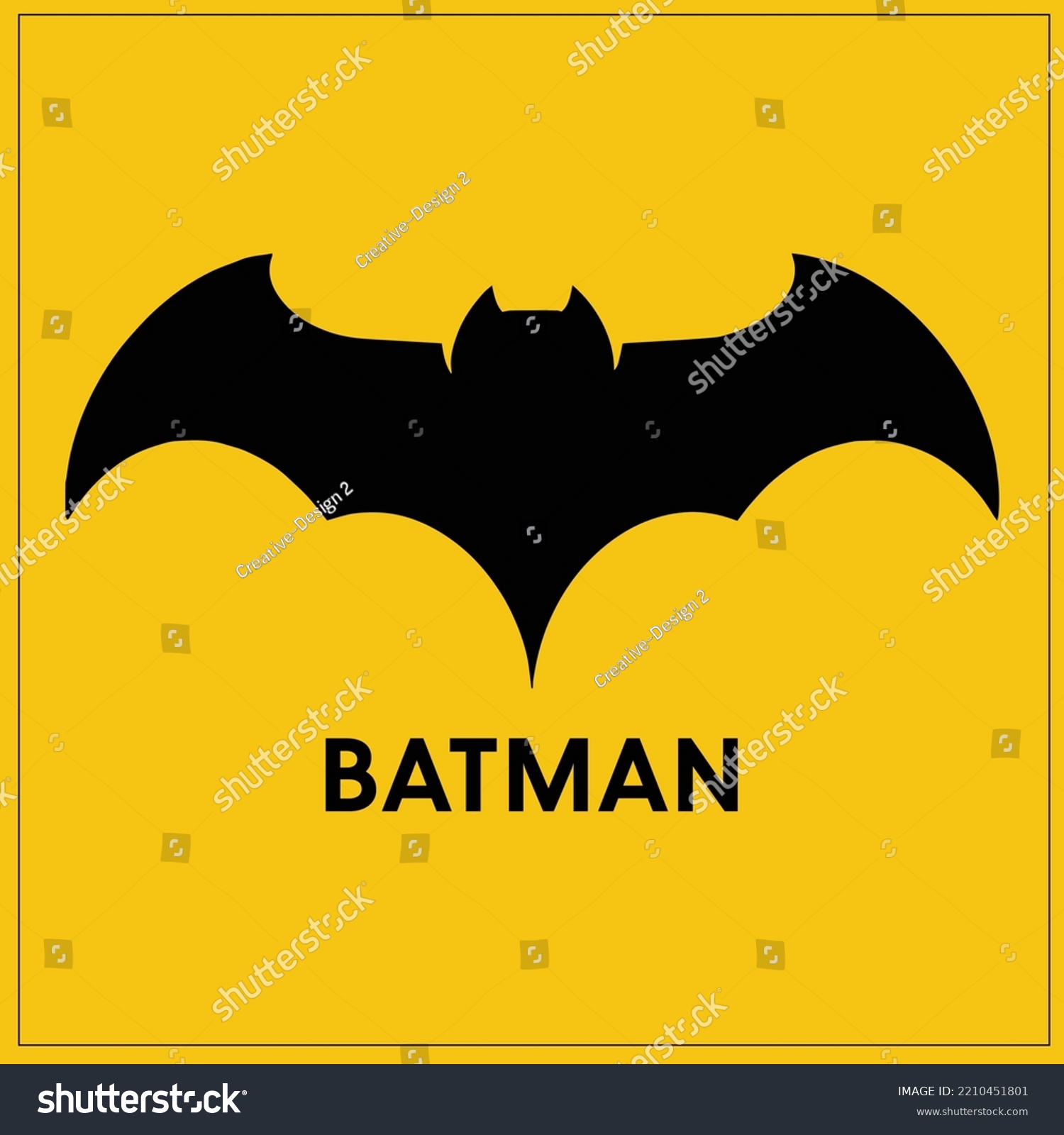 Batman Logo Design Black Colour On Stock Vector (Royalty Free