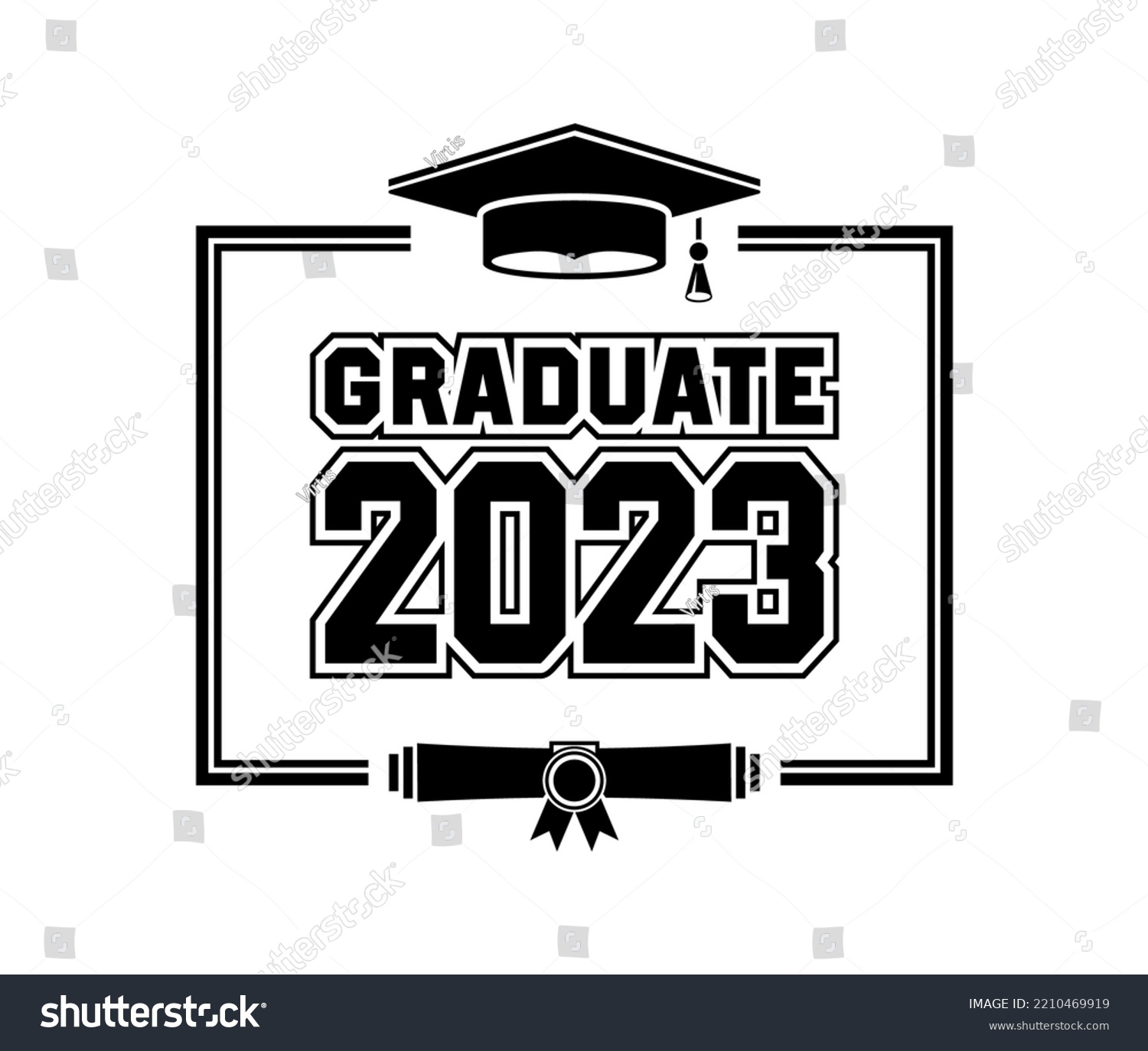 2023 Class Graduate Mission Complete Concept Stock Vector (Royalty Free ...