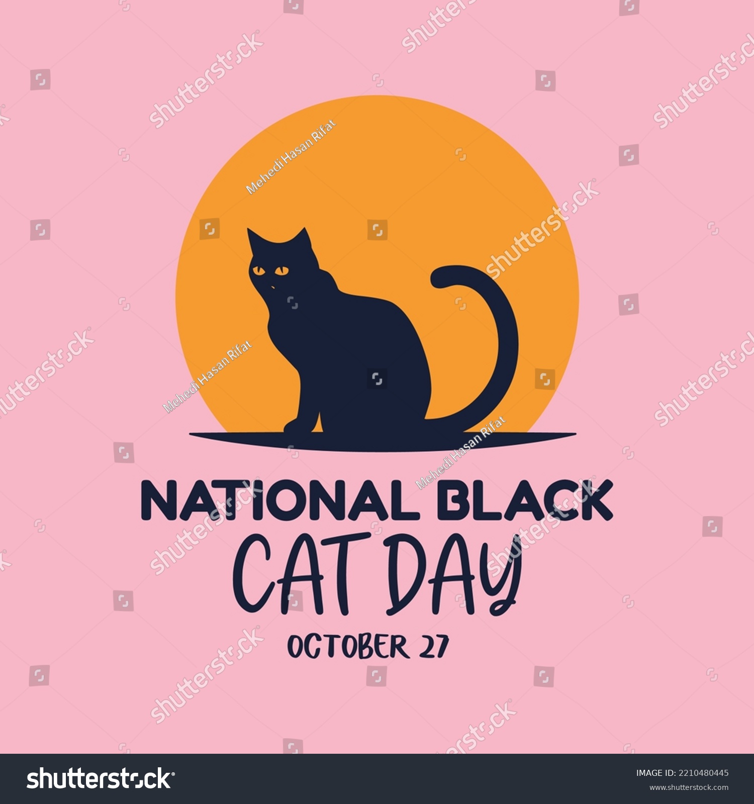 National Black Cat Day Poster Design Stock Vector (Royalty Free ...