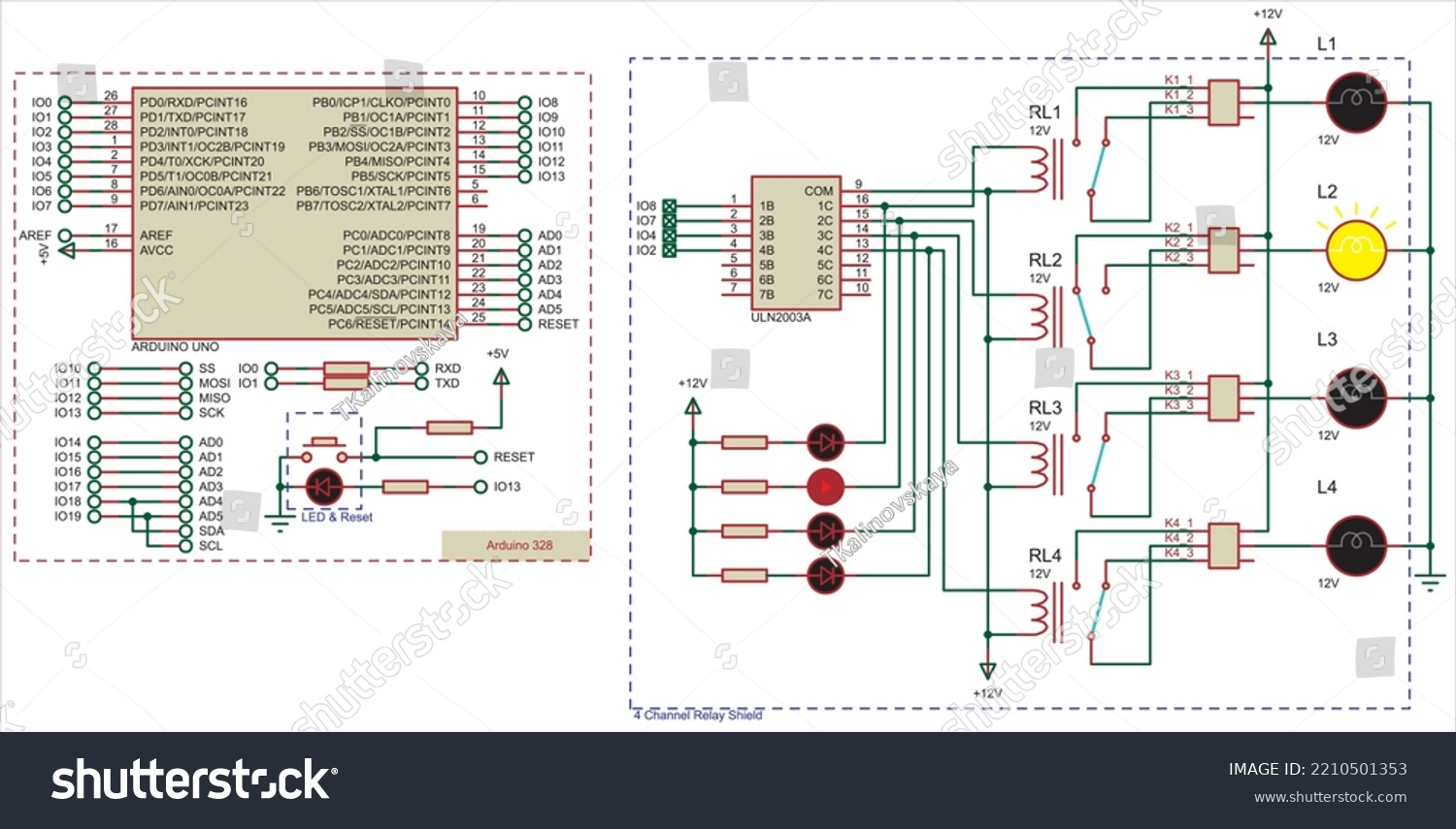 Vector Diagram Electronic Device On Arduino Stock Vector (Royalty Free ...