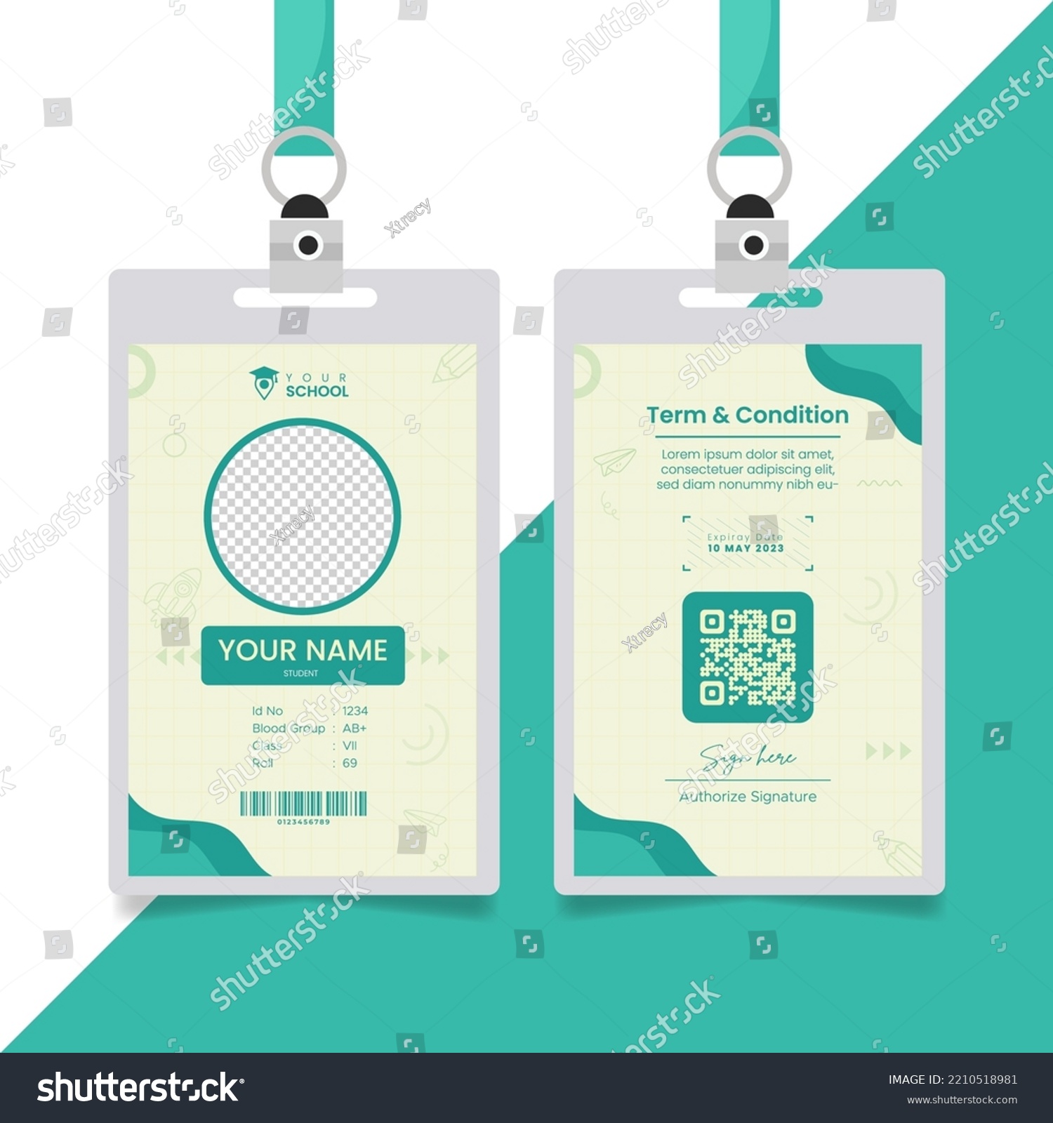 Student Id Card University School College Stock Vector Royalty Free   Stock Vector Student Id Card University School College Identity Card Vector Illustration 2210518981 