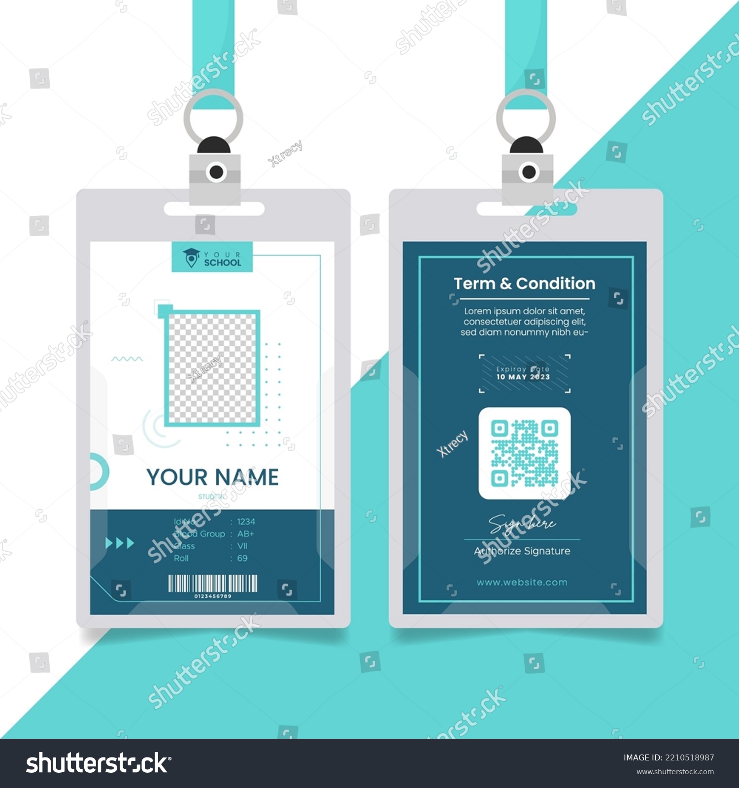 Student Id Card University School College Stock Vector (Royalty Free ...