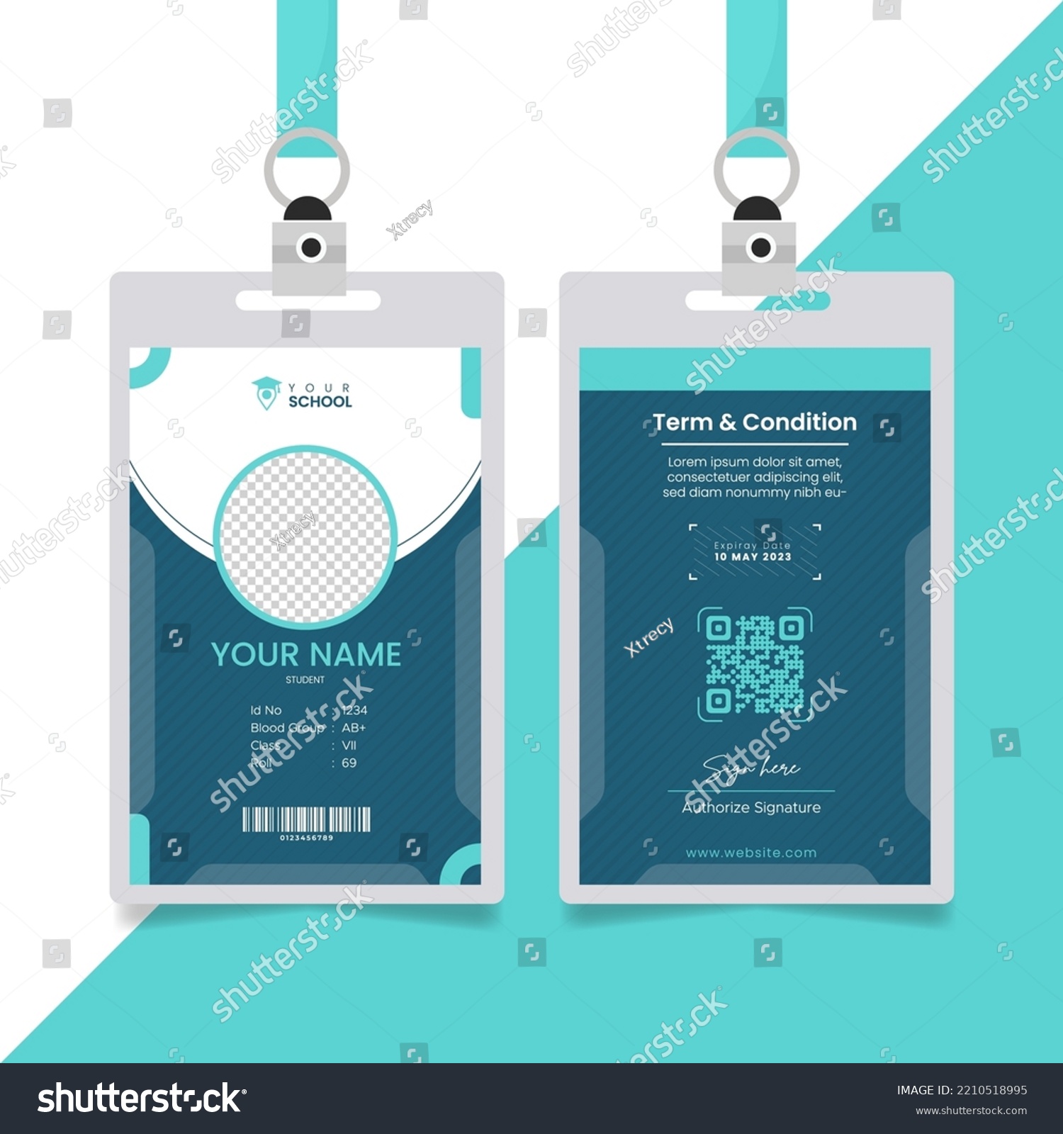 Student Id Card University School College Stock Vector (Royalty Free ...