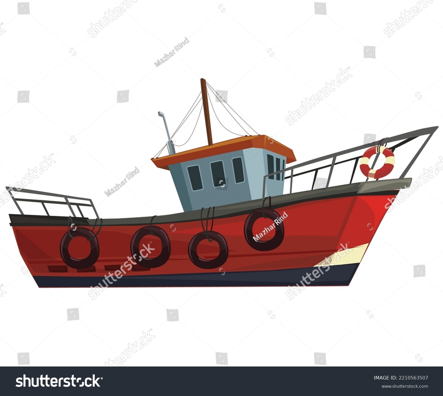 Maritime Fishing Boat Classic Vector Illustration Stock Vector (Royalty ...