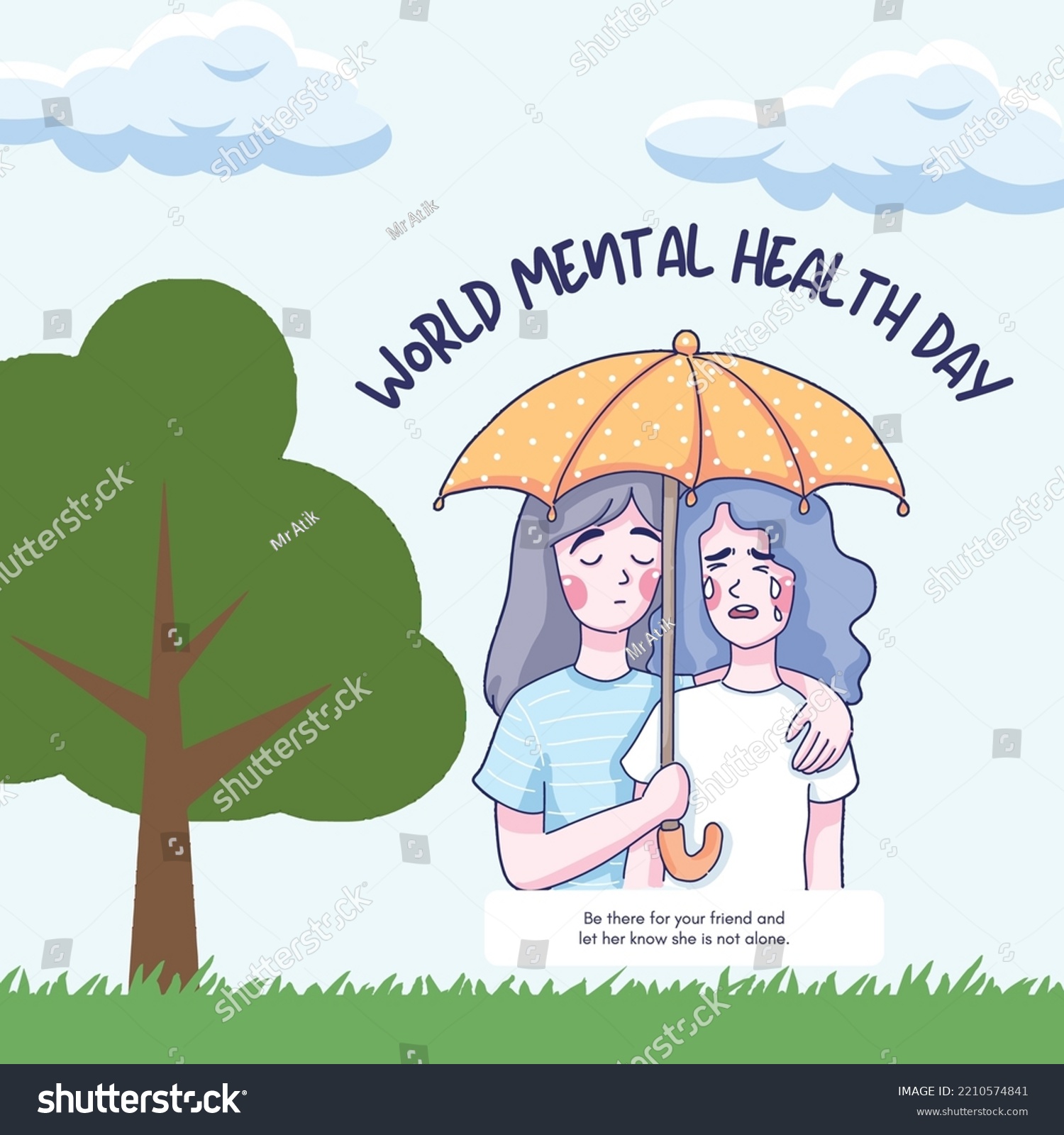 Illustrative World Mental Health Day October Stock Vector (Royalty Free ...