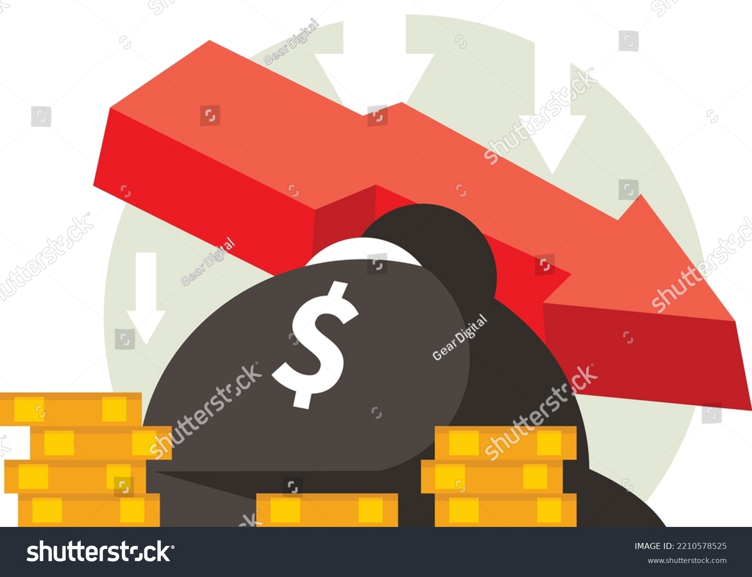 Cost Reduction Revenue Decline Vector Concept Stock Vector (Royalty ...