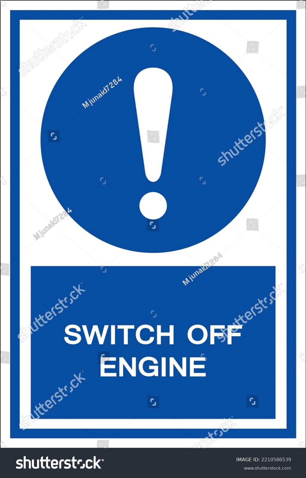 Switch Off Engine Safety Sign Stock Vector (Royalty Free) 2210586539 ...