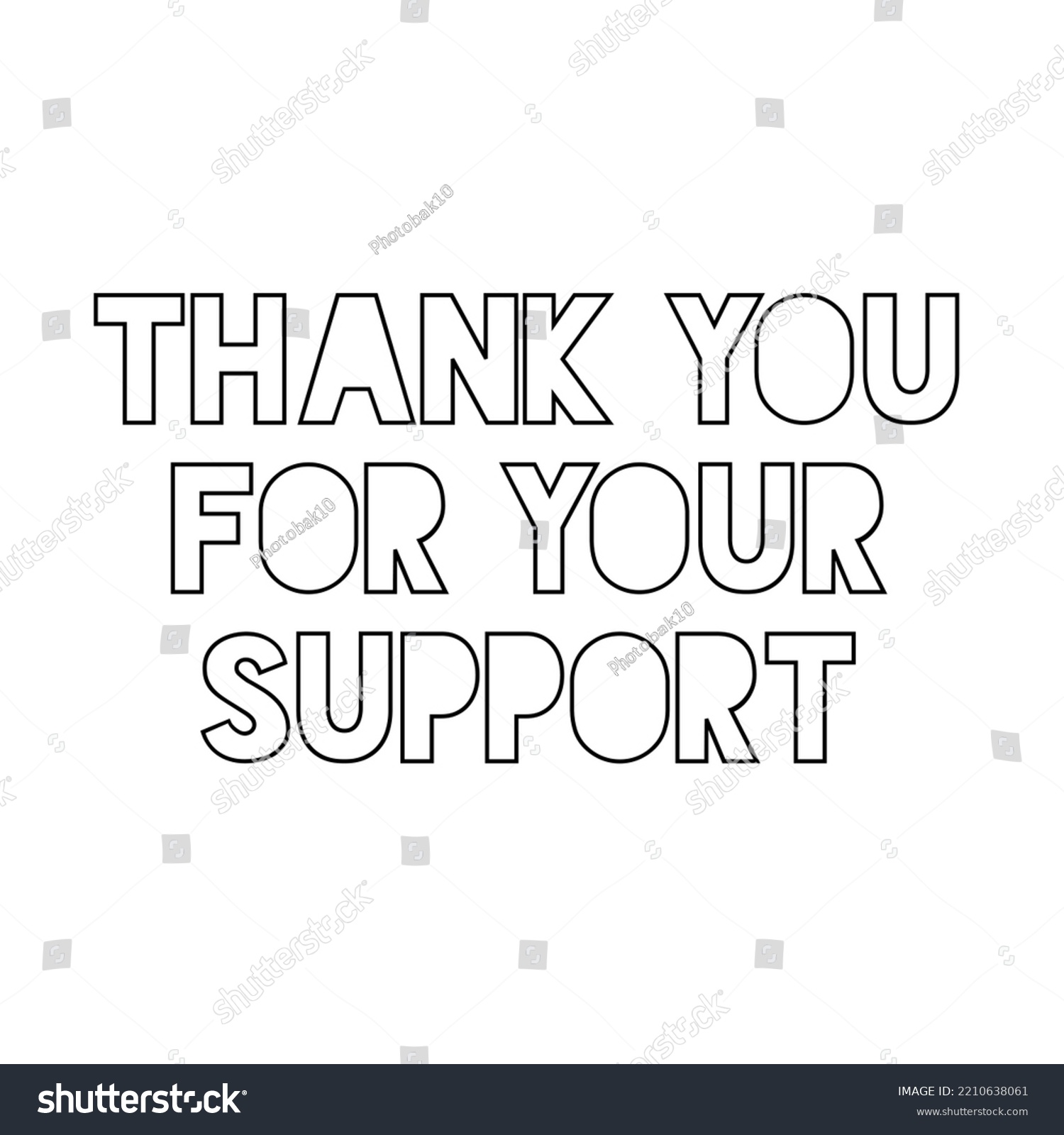 Thank You Your Support White Background Stock Illustration 2210638061 ...