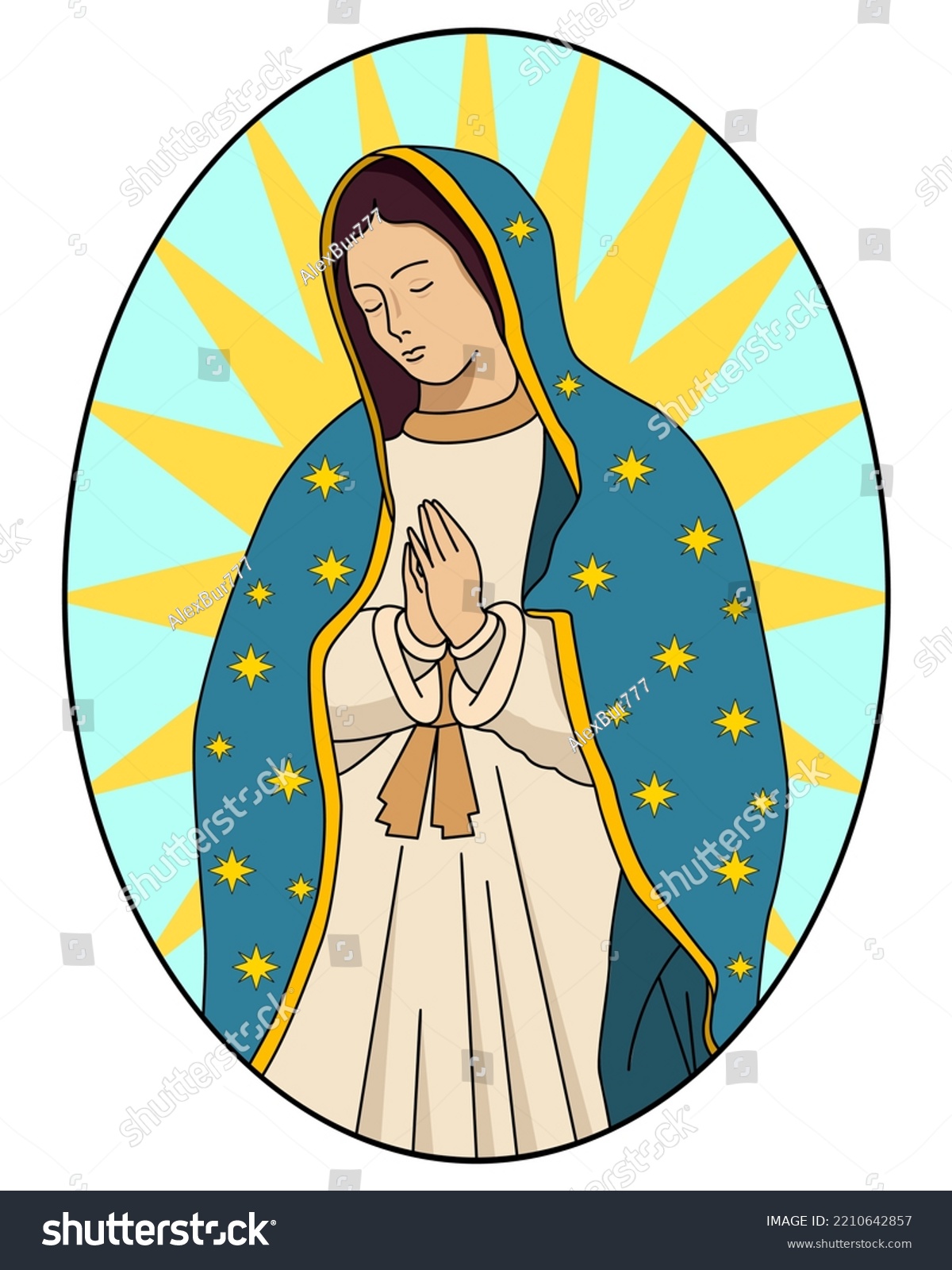 Our Lady Guadalupe Colored Vector Illustration Stock Vector (Royalty