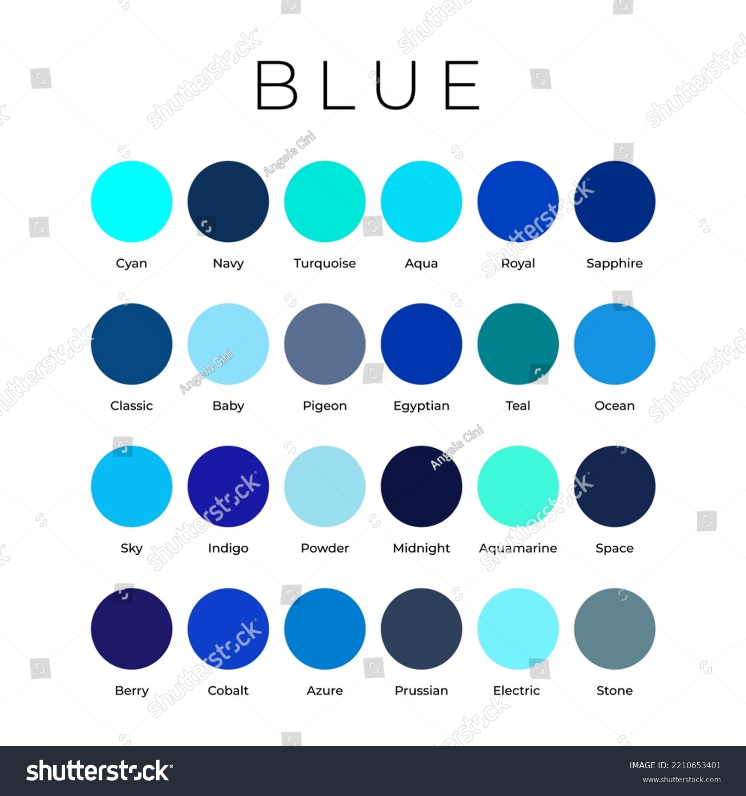 White Color Shades Swatches Palette With Names Vector Image