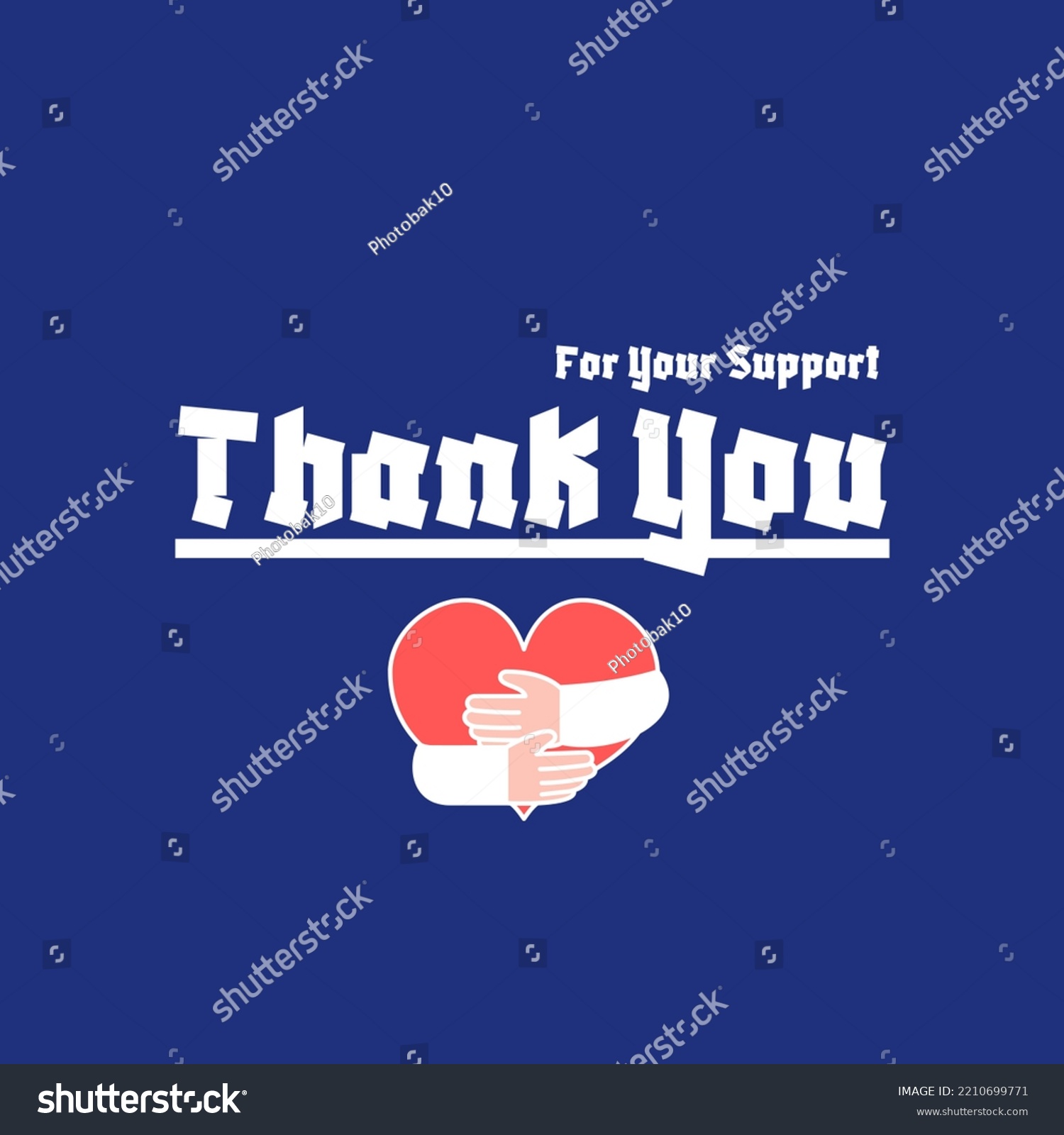 Thank You Your Support Blue Background Stock Illustration 2210699771