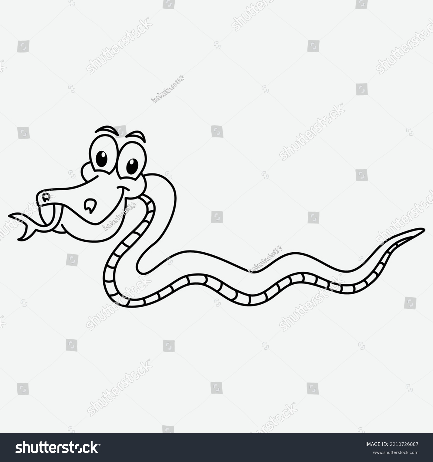 Cute Snake Cartoon Characters Vector Illustration Stock Vector (Royalty ...