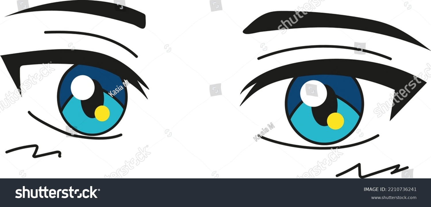 Cute Kawaii Anime Eyes Manga Style Stock Vector (Royalty Free ...