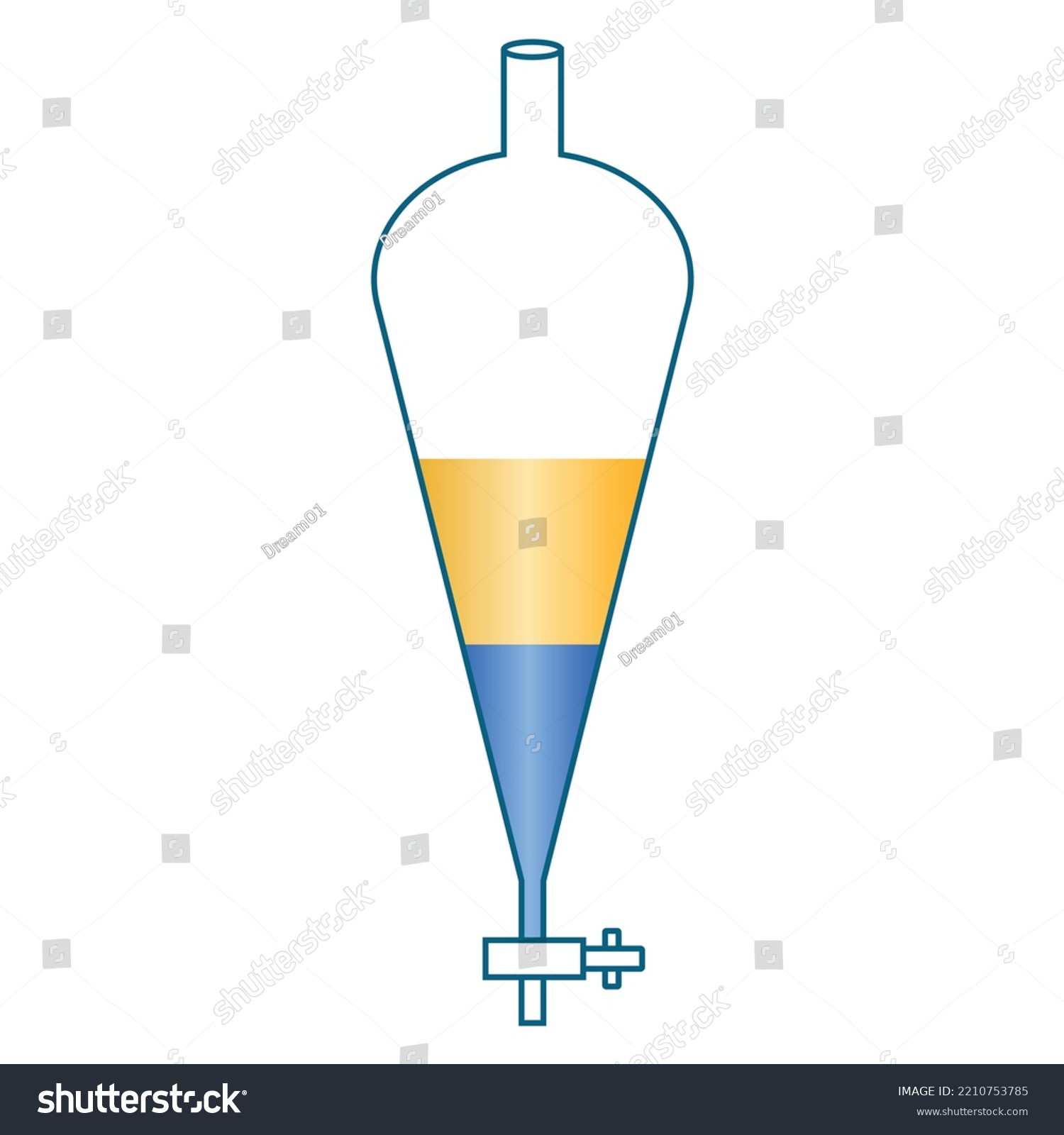 Separating Funnel Diagram Scientific Vector Illustration Stock Vector