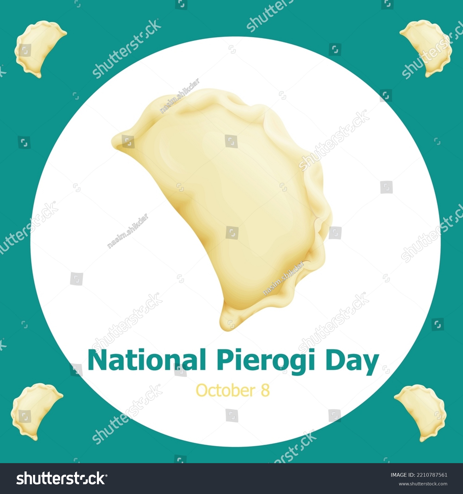 National Pierogi Day Vector Cartoon Style Stock Vector (Royalty Free ...