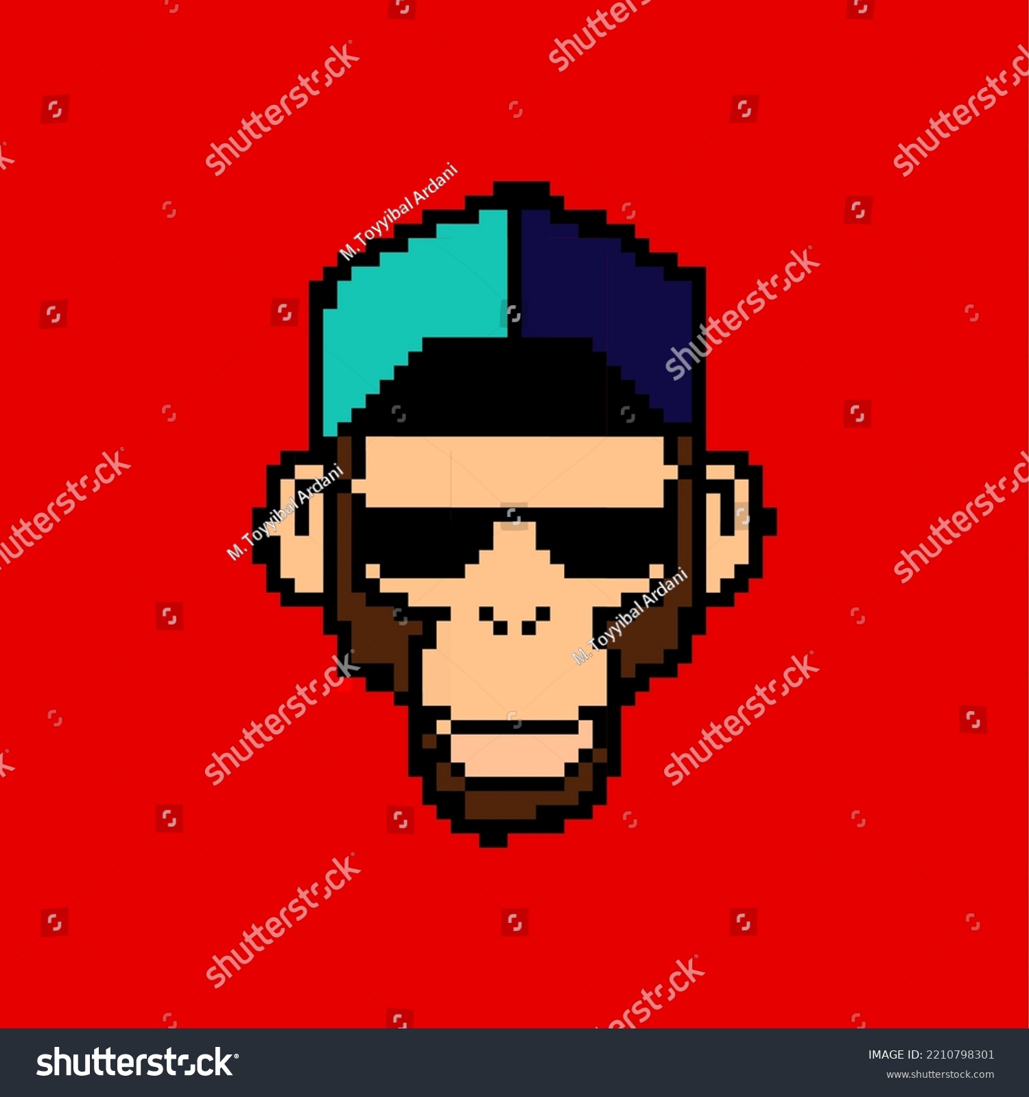 Monkey Cool Vector Pixel Art Stock Vector (Royalty Free) 2210798301 ...