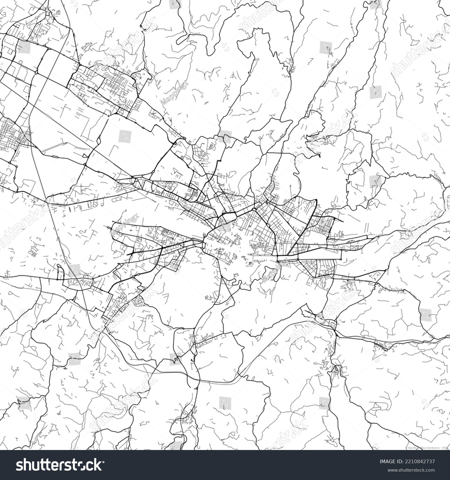 Area Map Florence Italy White Background Stock Illustration 2210842737 ...