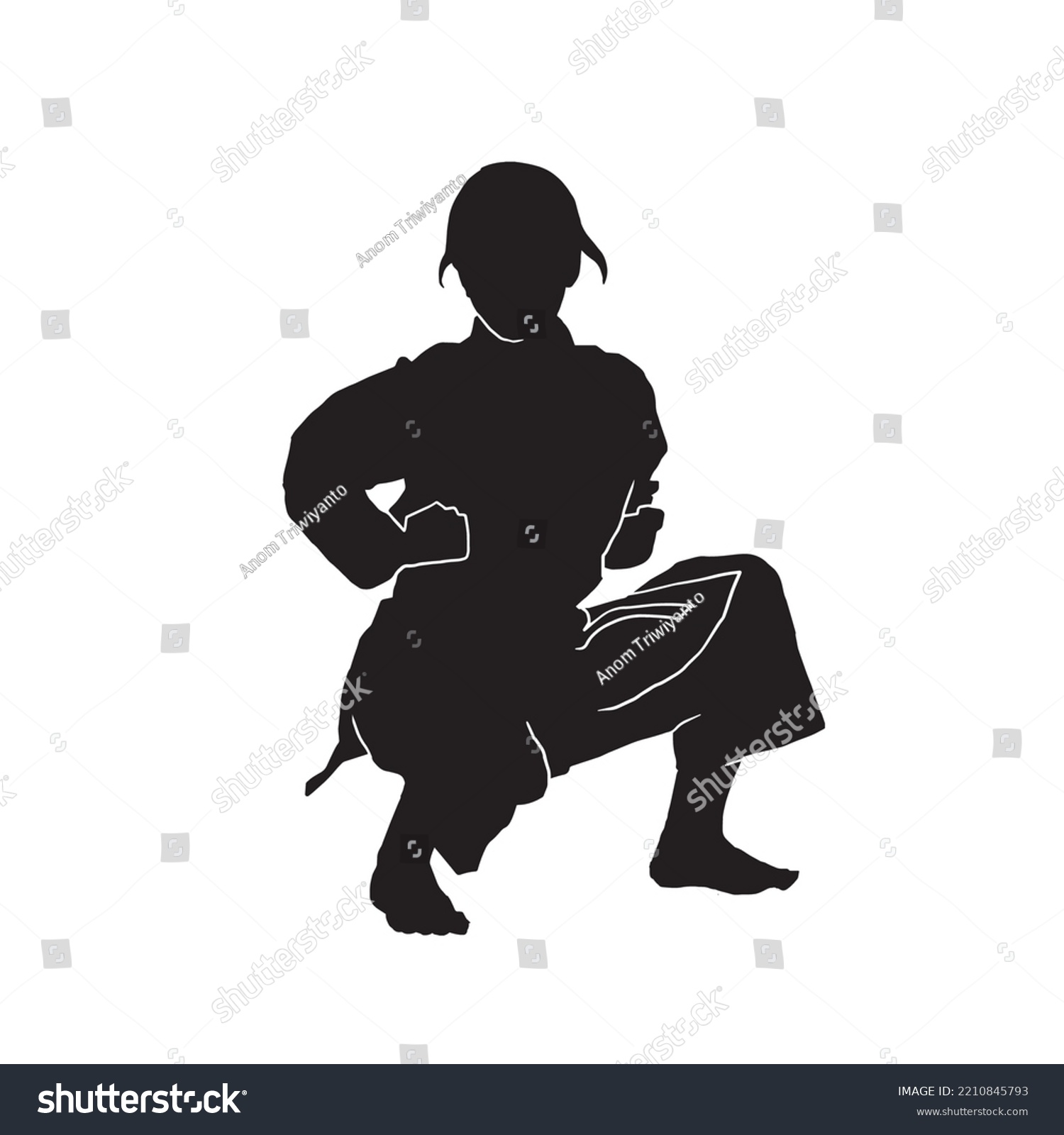 Silhouette Female Athlete Kata Karate Vector Stock Vector Royalty Free 2210845793 Shutterstock 9438