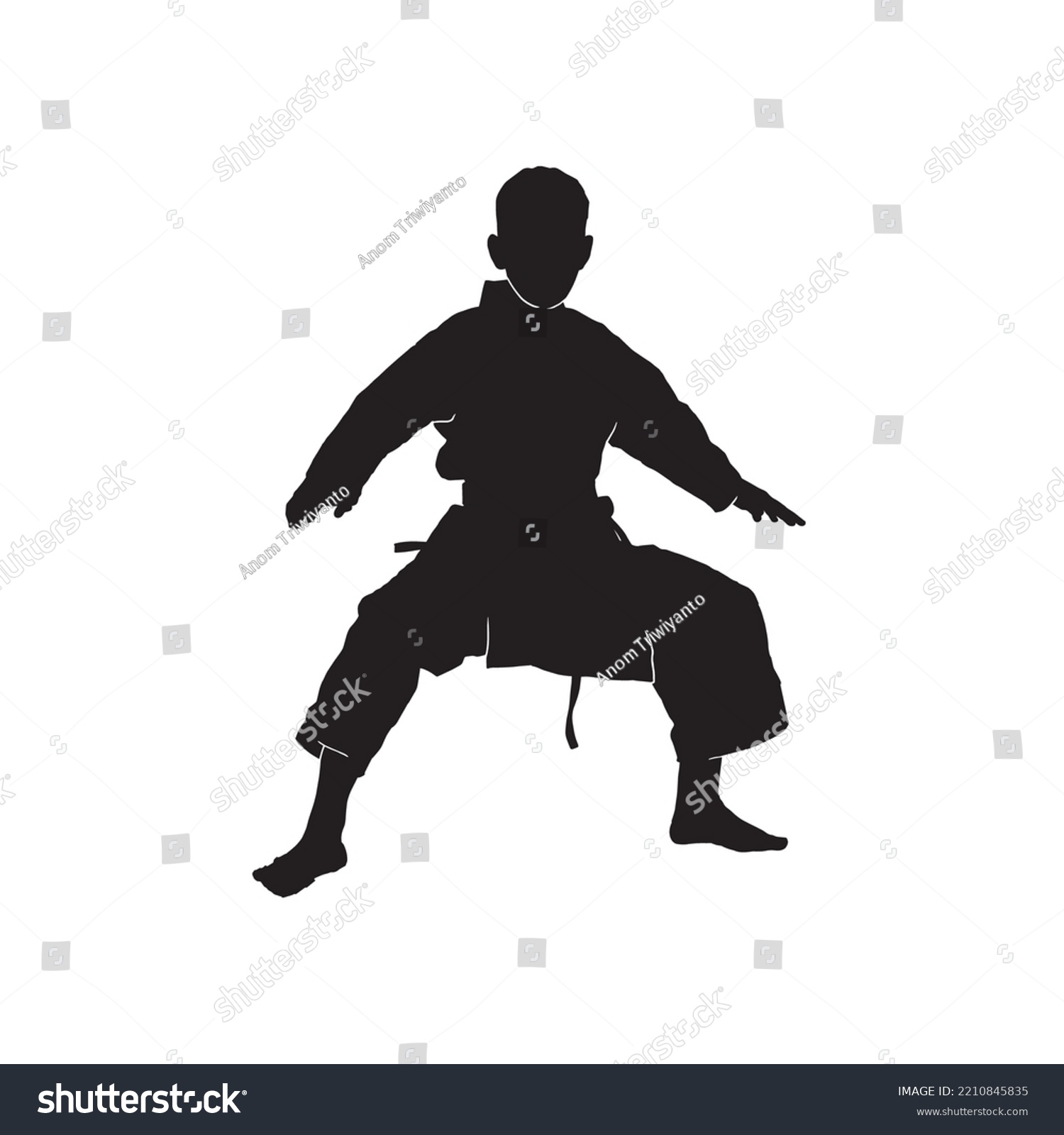 Silhouette Female Athlete Kata Karate Vector Stock Vector Royalty Free 2210845835 Shutterstock 6783