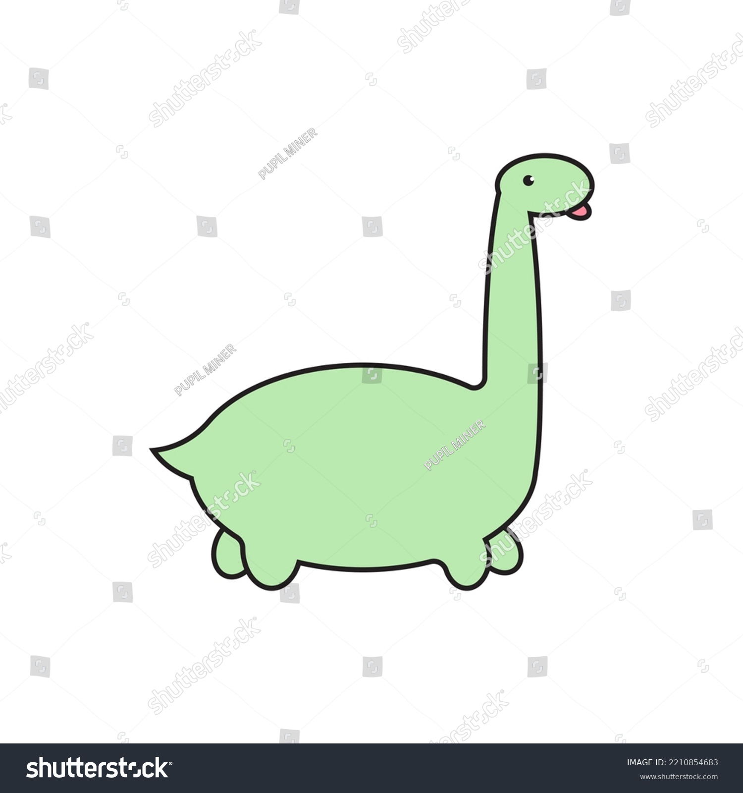 Brachiosaurus Dinosaurs Cute Dinosaurs Cartoon Characters Stock Vector ...