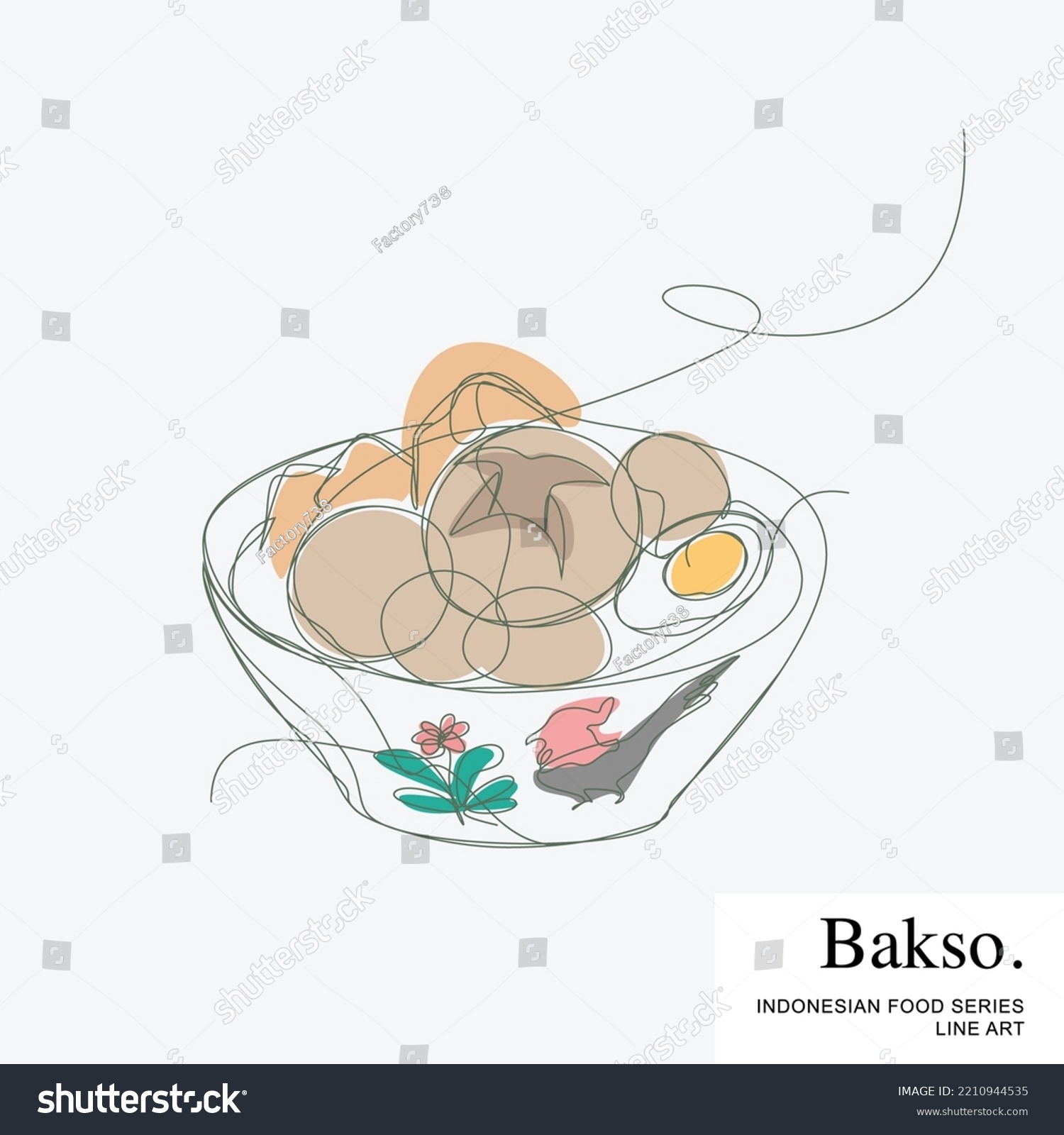Bakso Baso Indonesian Meatball Indonesian Food Stock Vector Royalty