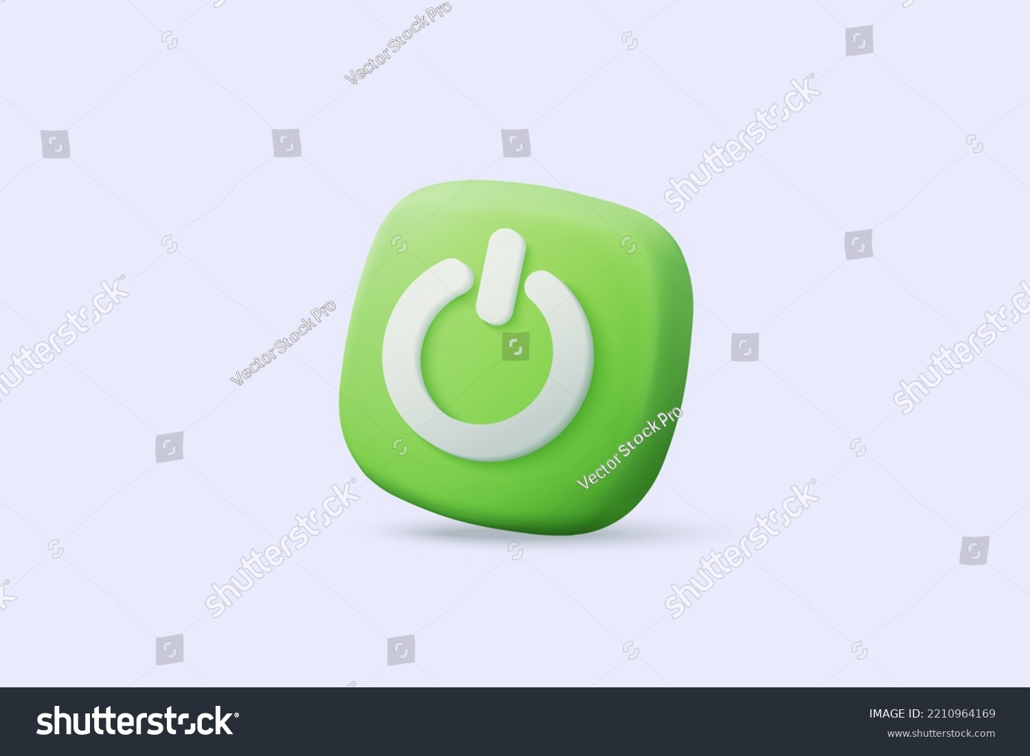 3d Power Start Button Icon Isolated Stock Vector (royalty Free 