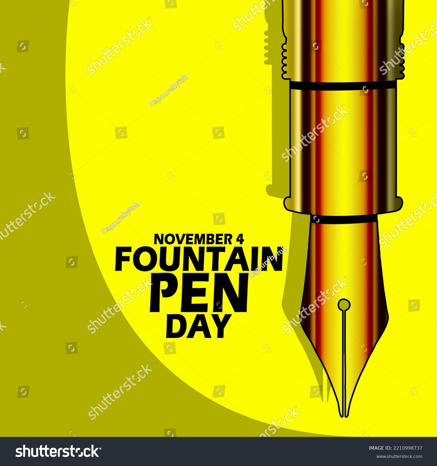 Golden Fountain Pen Bold Text On Stock Vector (Royalty Free) 2210998737