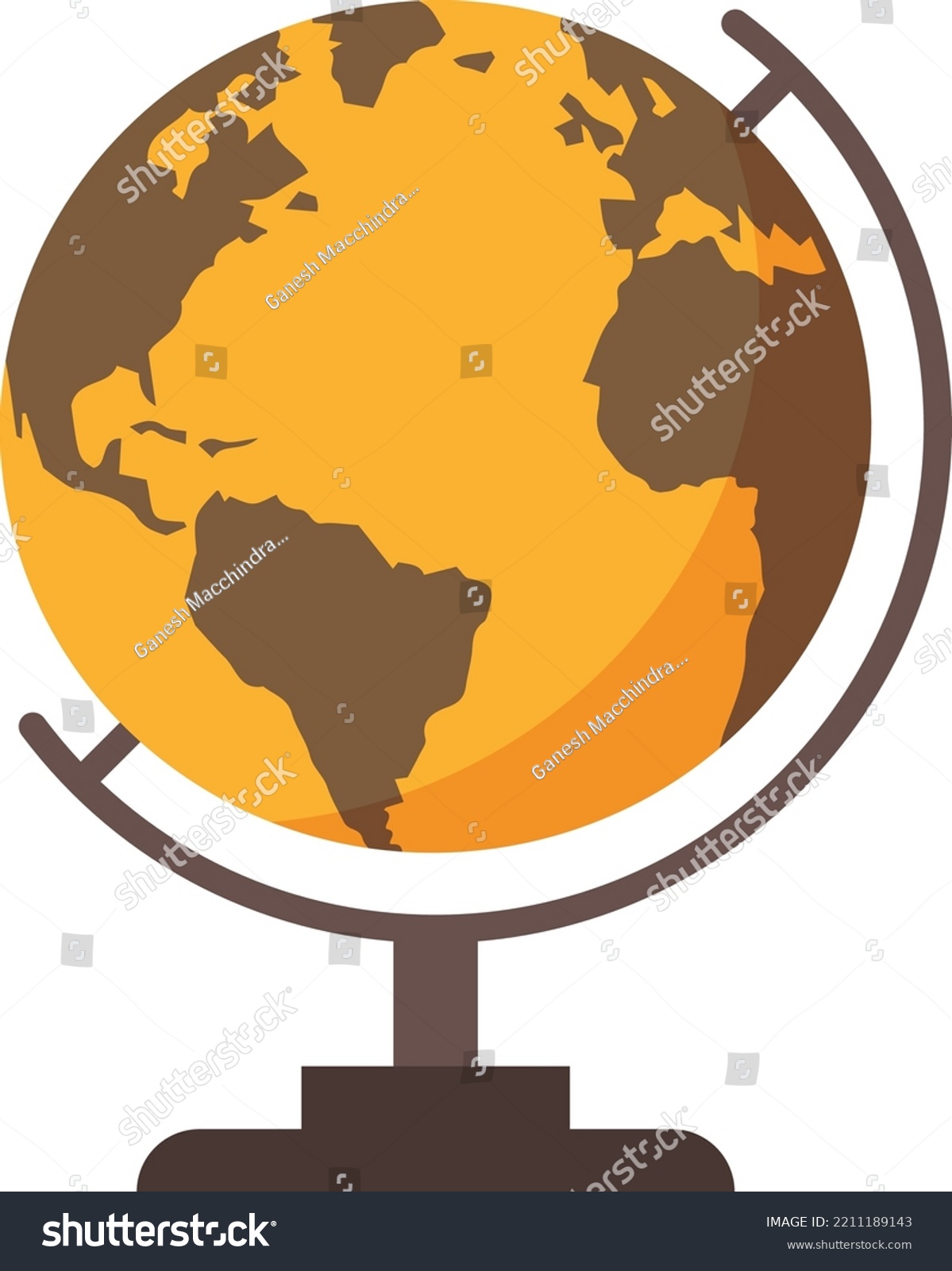 World Globe On Stand Clip Art Stock Vector (Royalty Free) 2211189143 ...