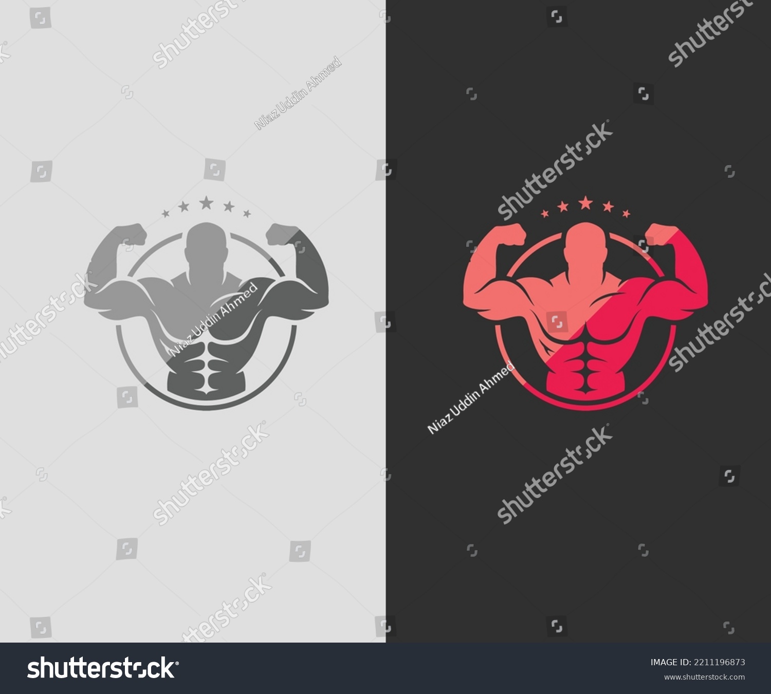 Fitness Gym Logo Design Template Two Stock Vector (Royalty Free ...