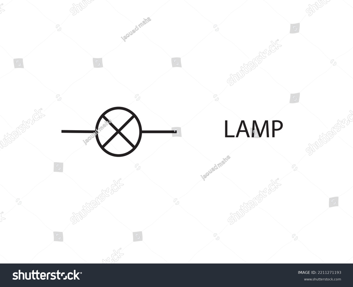 Electronic Circuit Lamp Symbols Illustration Basic Stock Vector ...