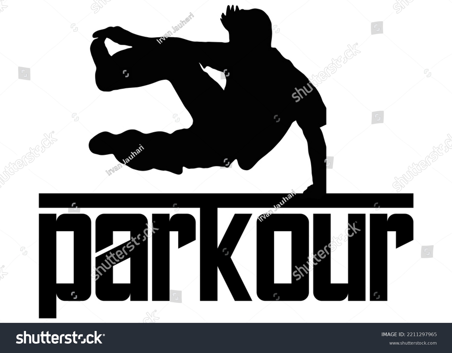 Parkour Tricking Logo Vector Illustration Really Stock Vector Royalty Free