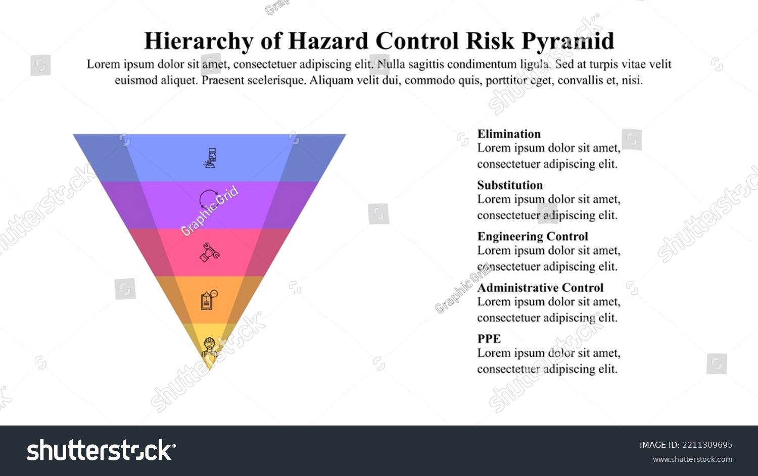 Infographic Presentation Template Hierarchy Hazard Control Stock Vector ...