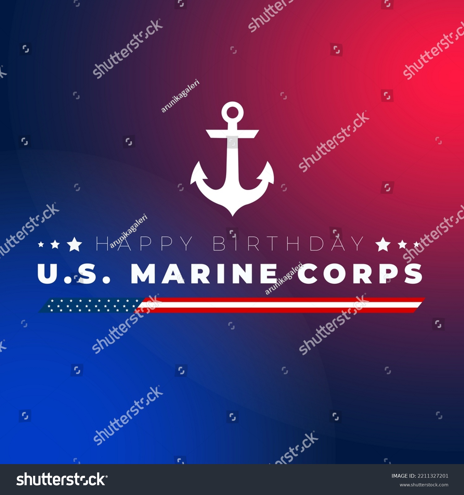 Happy Birthday Us Marine Corps November Stock Vector (Royalty Free ...