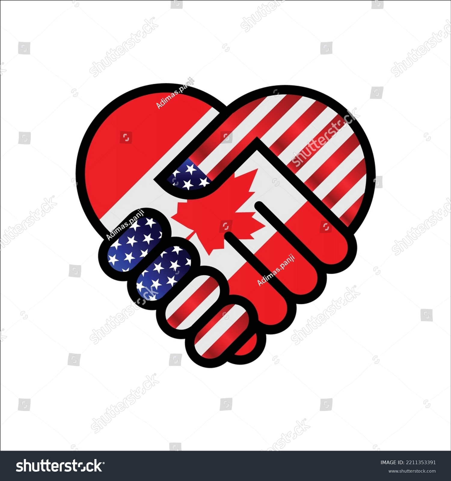 America Canada Flags Relations Handshake Illustration Stock Vector Royalty Free 2211353391 2302