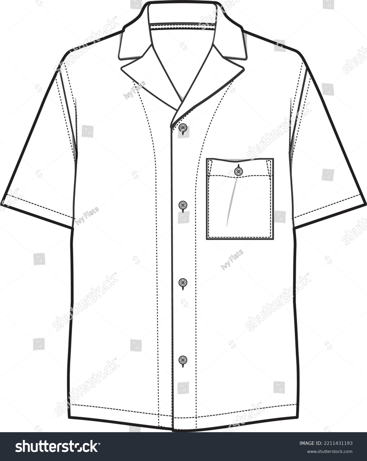 Mens Short Sleeve Resort Shirt Flat Stock Vector (Royalty Free ...