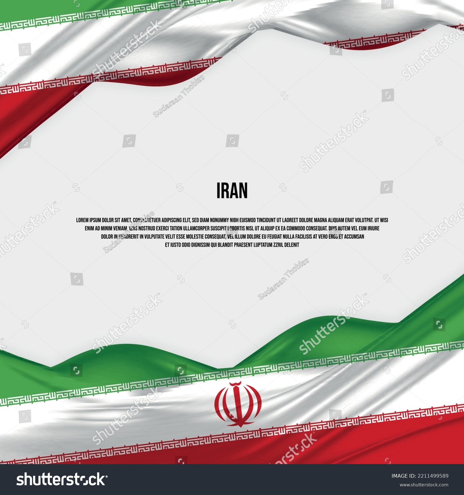 Iran Flag Design Waving Iranian Flag Stock Vector Royalty Free 2211499589 Shutterstock 7268