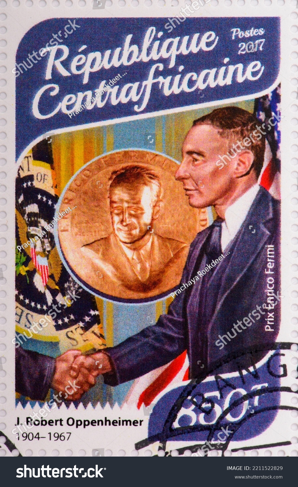 J Robert Oppenheimer Stamp Central Africa Stock Photo 2211522829 ...