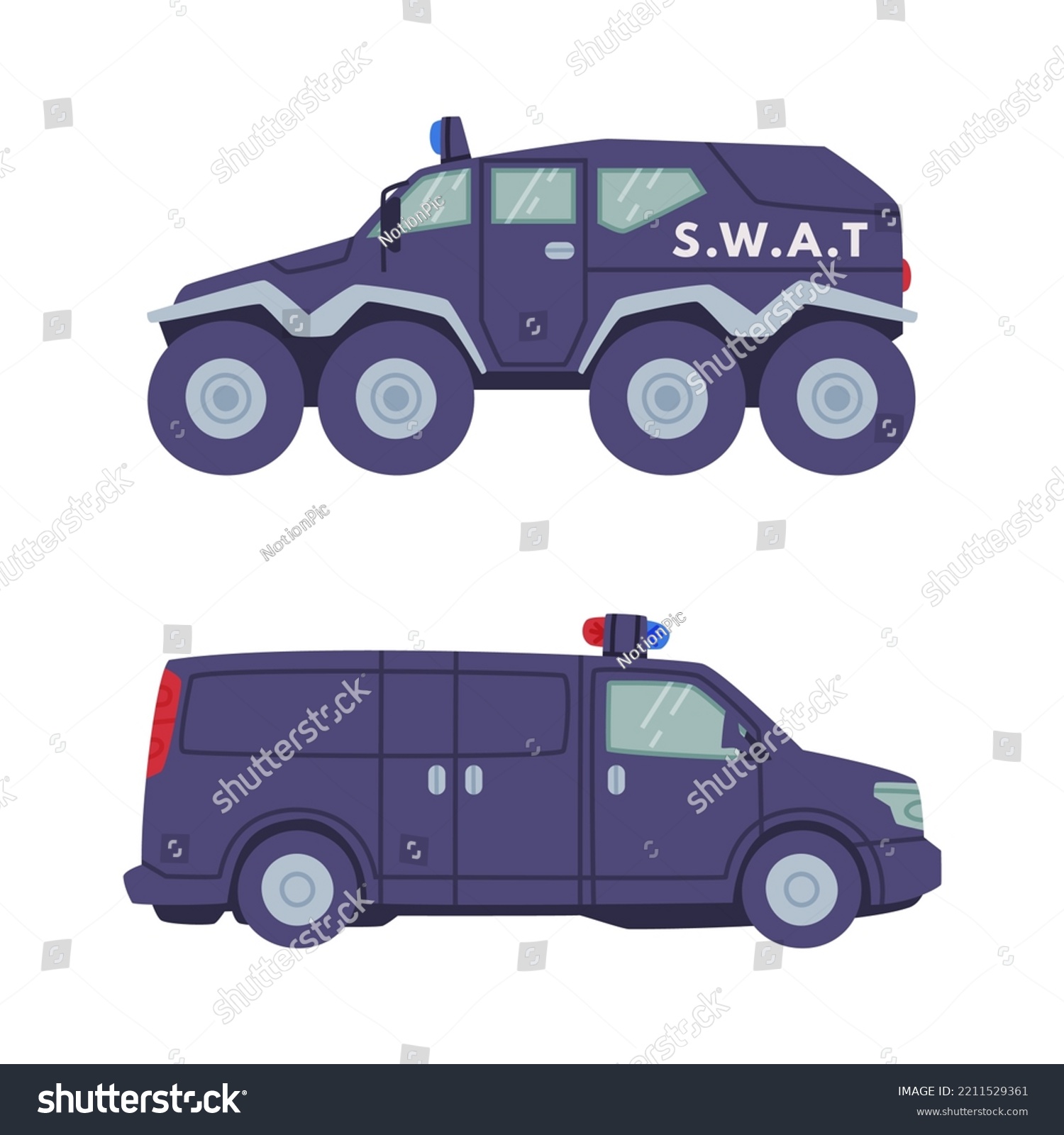 Heavy Truck Van Swat Vehicle Rescue Stock Vector (Royalty Free ...