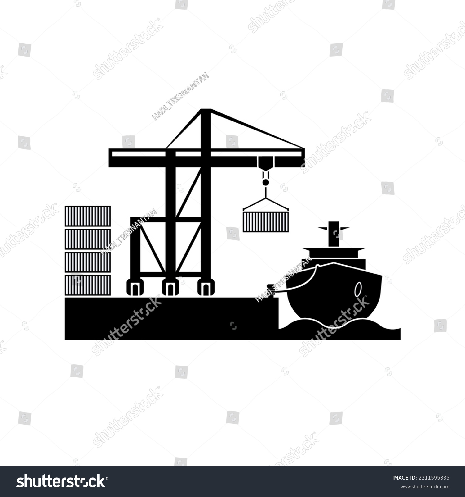 Cargo Terminals Icon Port Shipping Domestic Stock Vector (Royalty Free ...