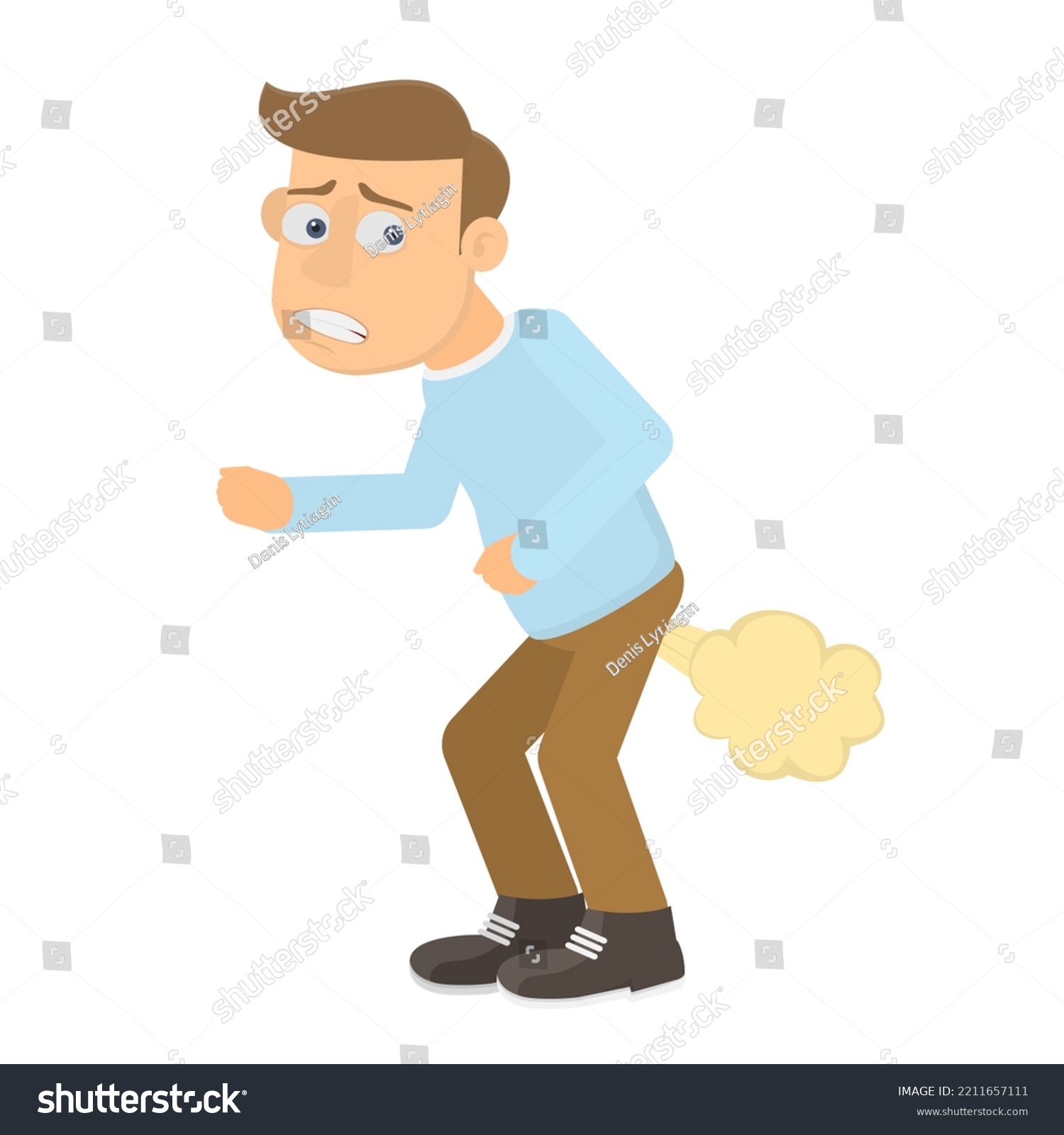 Fart Man Farted Vector Illustration Stock Vector (Royalty Free ...