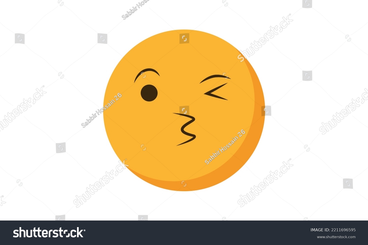 Kissing Face Smiling Eyes Emoji Vector Stock Vector (Royalty Free ...