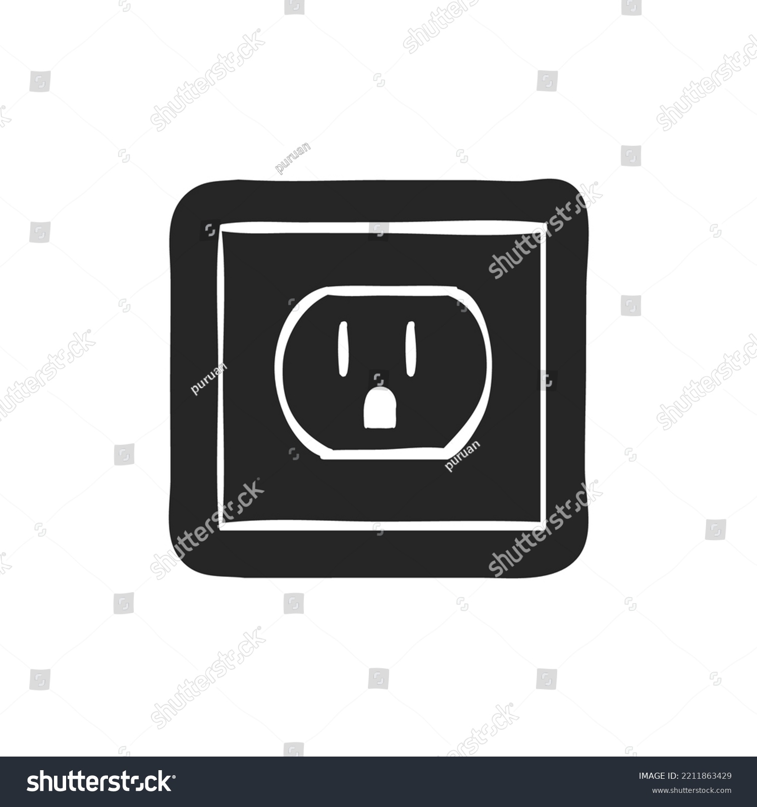 Hand Drawn Electrical Outlet Vector Illustration Stock Vector (Royalty ...