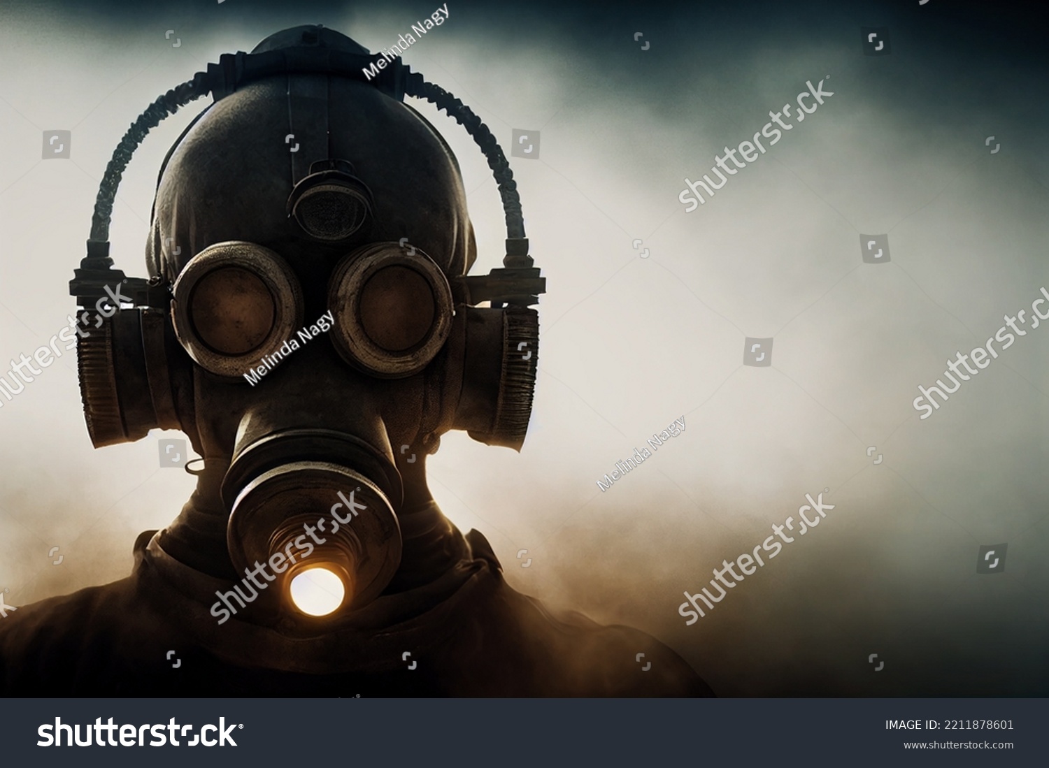 Man Gas Mask Apocalyptic Post War Stock Illustration 2211878601 ...