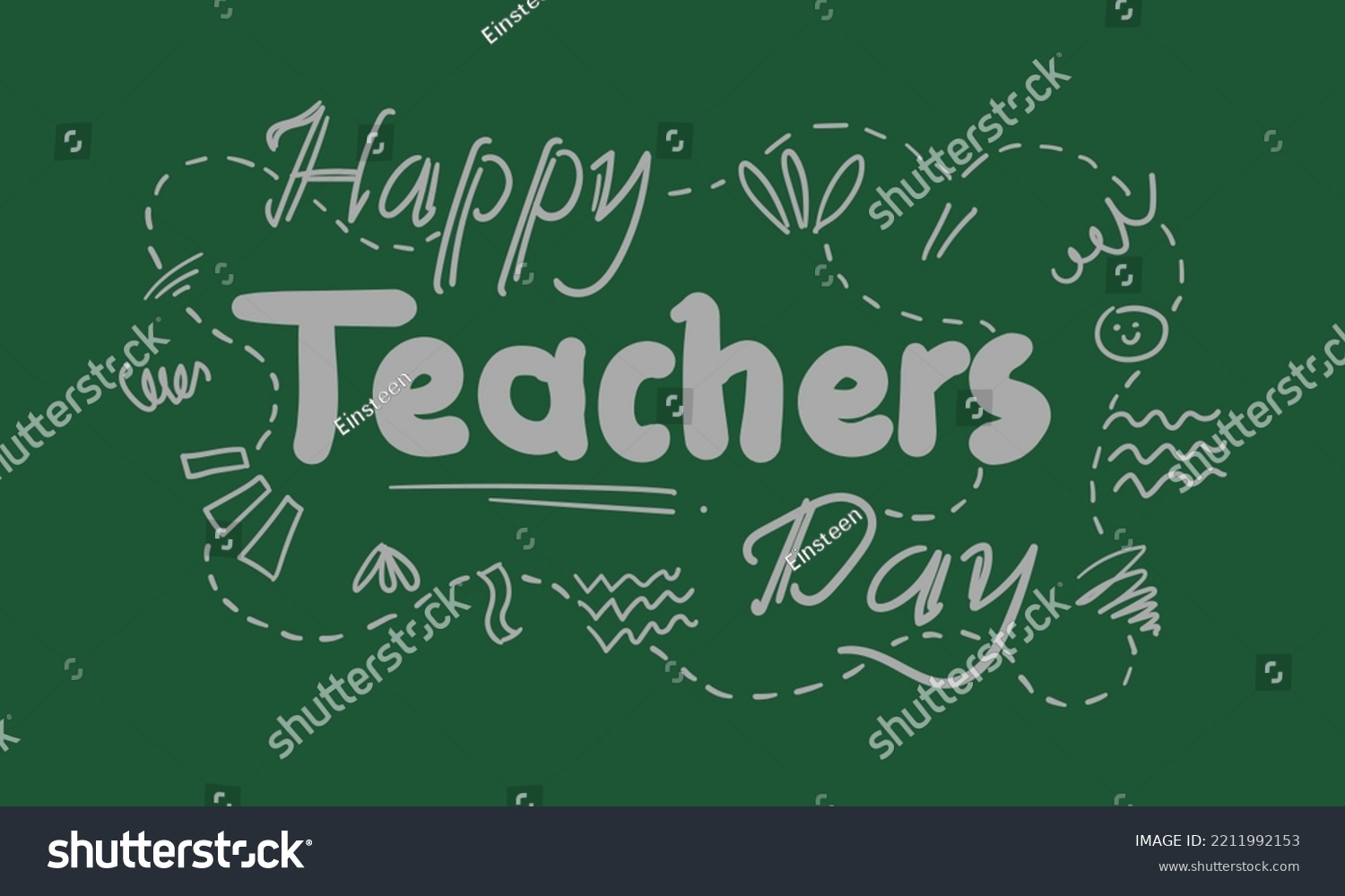 Happy Teachers Day Handwritten Vector Illustration Stock Vector ...