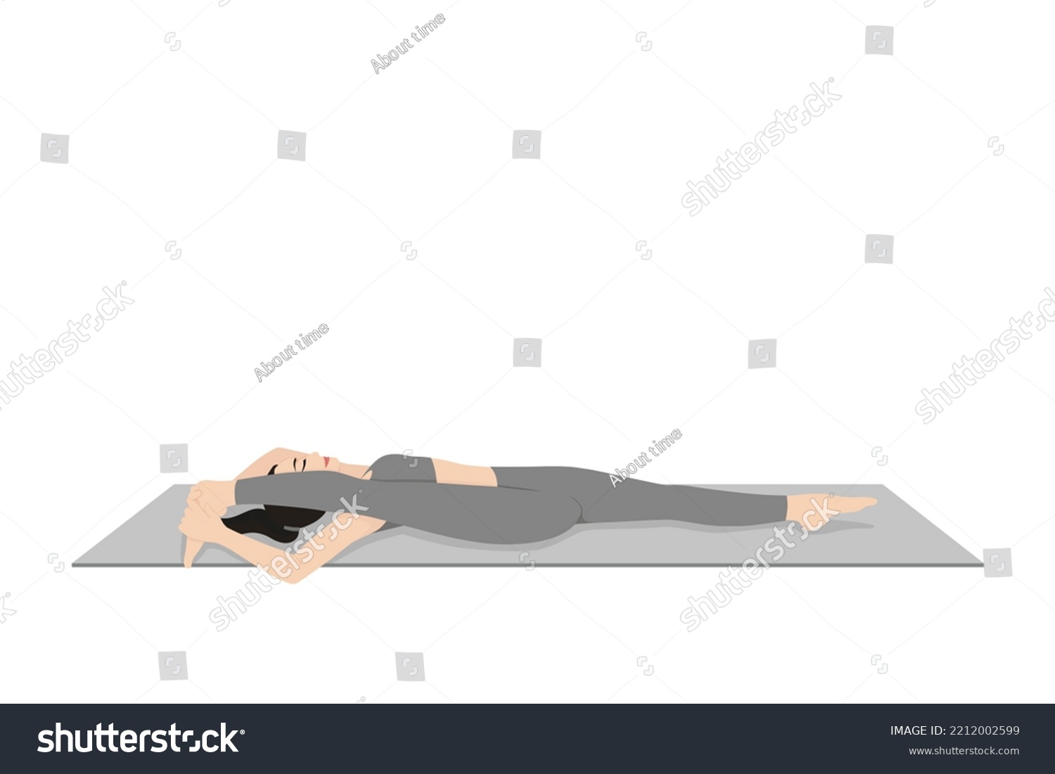 Supine Splits Pose Beautiful Girl Practice Stock Vector (Royalty Free ...