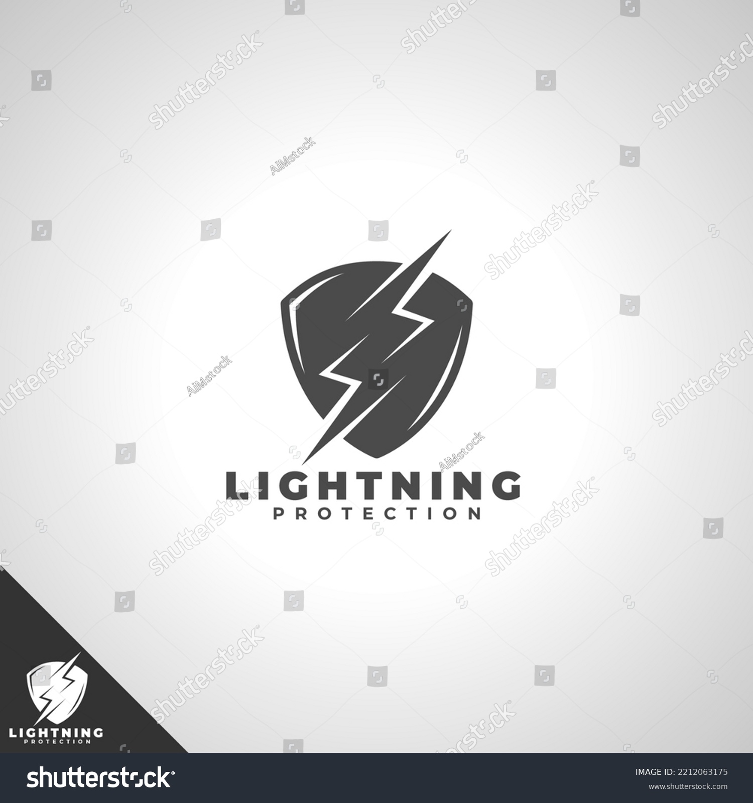 Shield Logo Lightning Protection Concept Stock Vector (Royalty Free ...