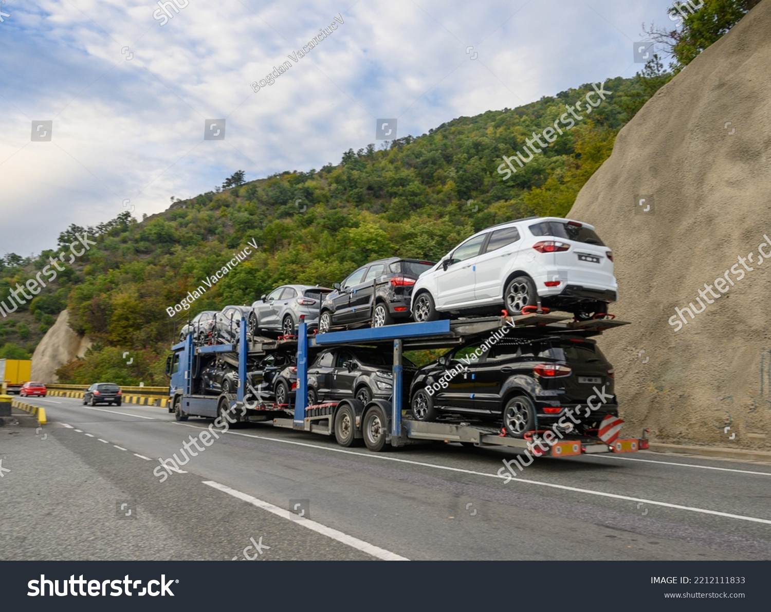 Truck Transporting New Cars Sale Car Stock Photo 2212111833 | Shutterstock