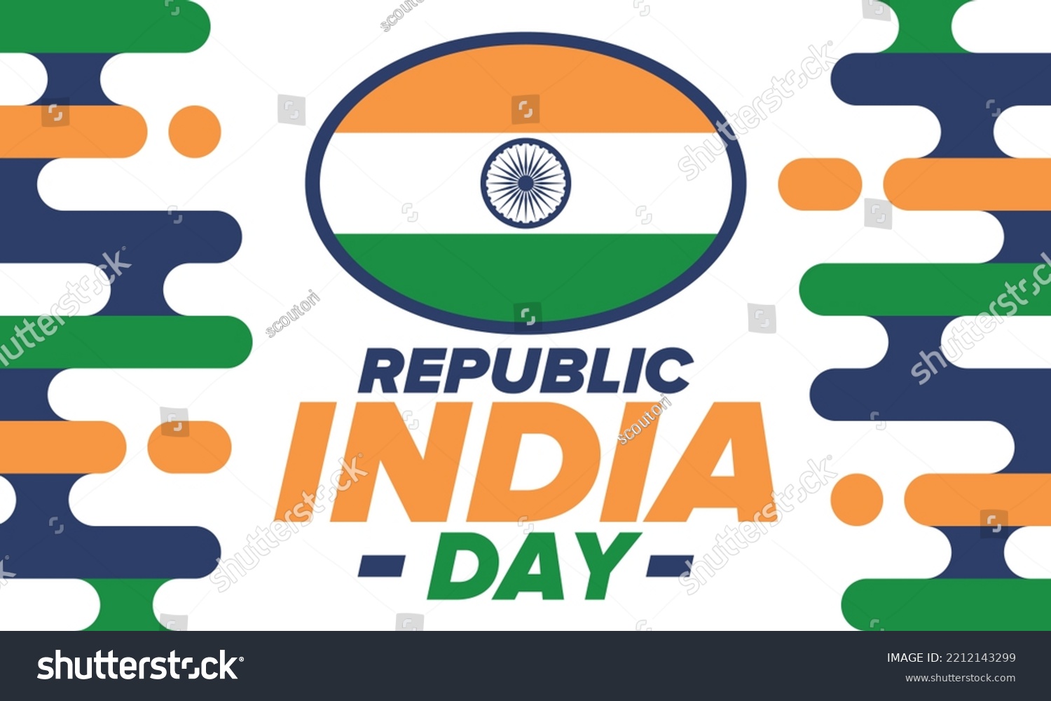 Republic Day India National Happy Holiday Stock Vector (Royalty Free) 2212143299 Shutterstock