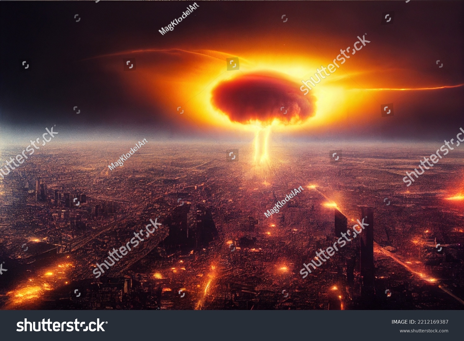 World Nuclear War Using Atomic Bombs Stock Illustration 2212169387 ...