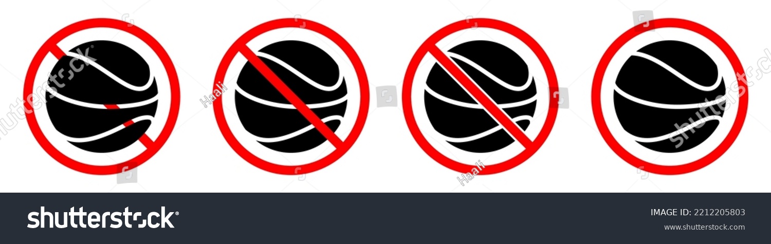 Basketball Ban Sign Basketball Forbidden Set Stock Vector Royalty Free 2212205803 Shutterstock 4324